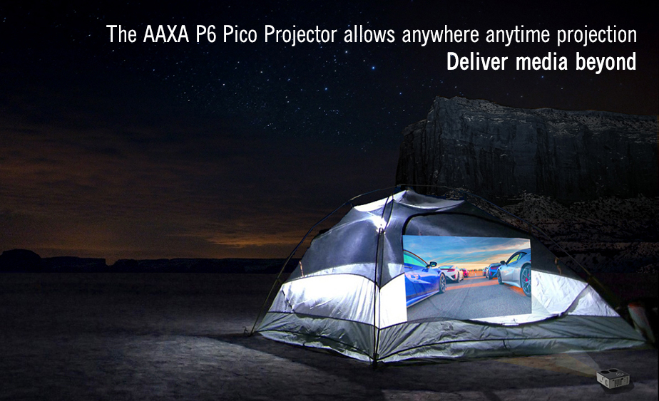 The AAXA P6 Pico Projector allows anywhere anytime projection.  Deliver media beyond!