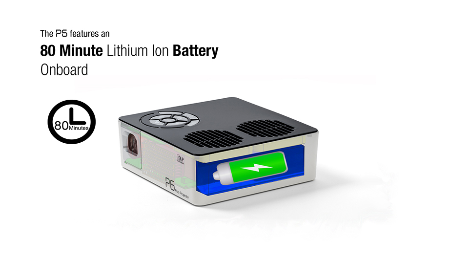 The P6 featured an 80 minute lithium-ion battery onboard, for anytime, anywhere entertainment.