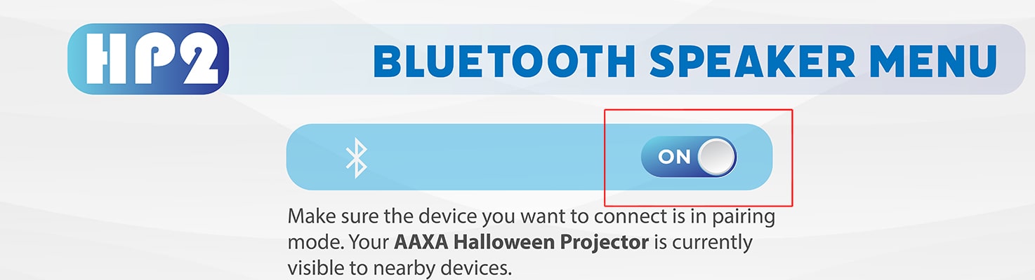 HP2 Bluetooth Menu