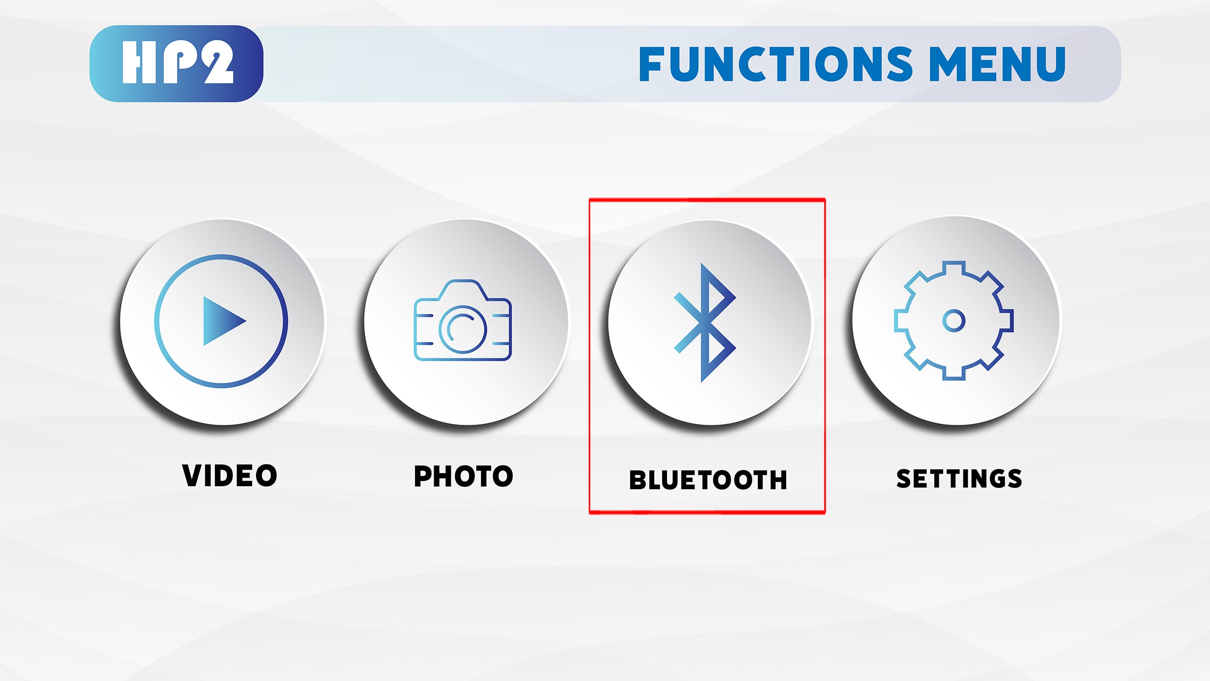 HP2 Projector Functions Menu