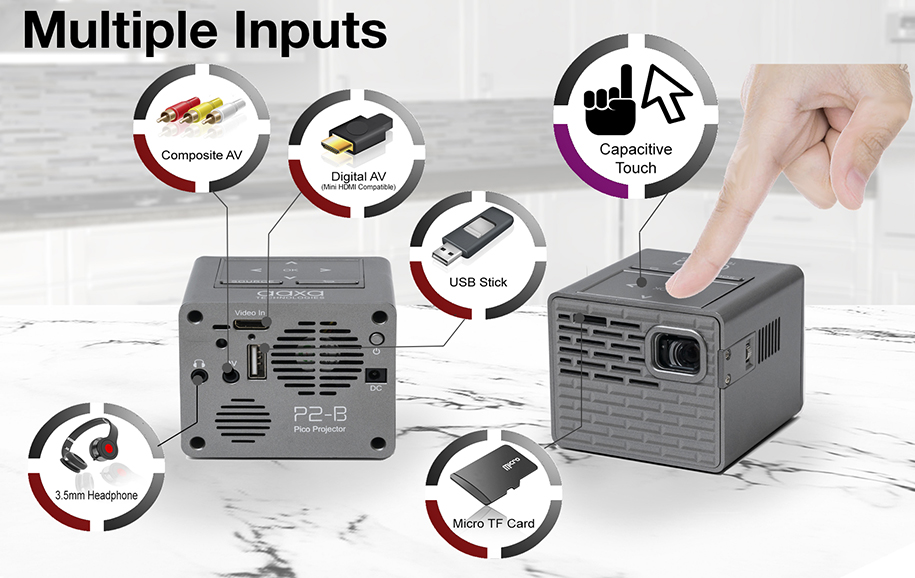 P2B Smallest 130 Lumen Pico Projector