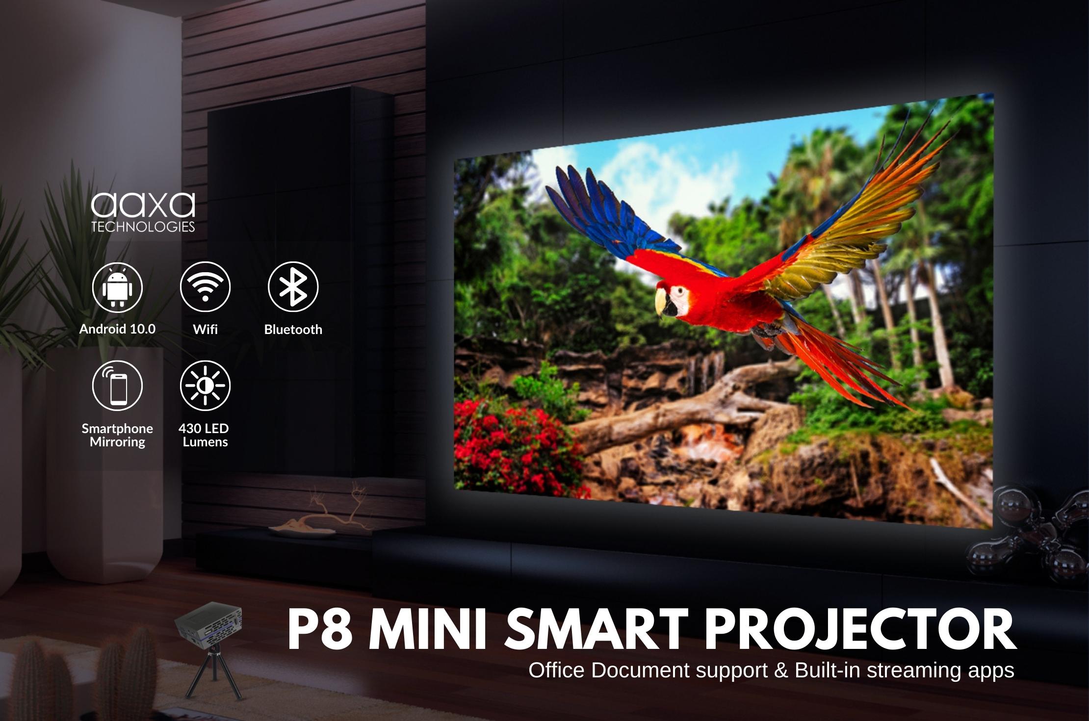 P8 Mini HD Smart Projector - Hand Picture size reference