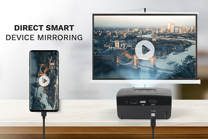 Direct Smart Device Mirroring. Screen share any USB C device with video output. USB C Cable included.