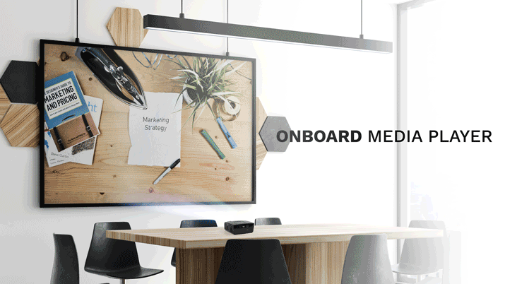 Onboard Media Player – Conduct business meetings, watch movies, and share photos.