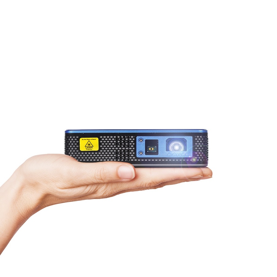 AAXA M8 Laser Projector held in a hand